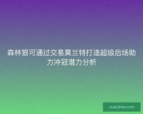森林狼可通过交易莫兰特打造超级后场助力冲冠潜力分析