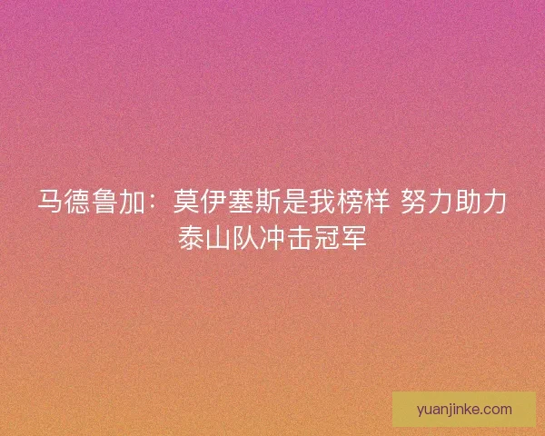 马德鲁加：莫伊塞斯是我榜样 努力助力泰山队冲击冠军