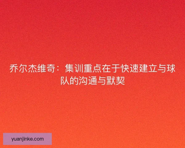 乔尔杰维奇：集训重点在于快速建立与球队的沟通与默契