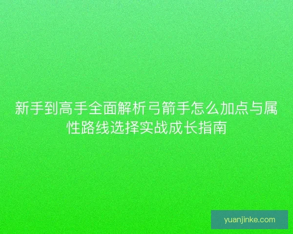 新手到高手全面解析弓箭手怎么加点与属性路线选择实战成长指南